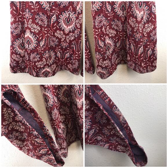 Anthropologie Damask Jacquard Flare Pants Floral Botanical Retro Boho Plus Size - Picture 7 of 10